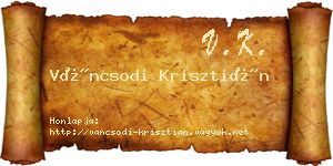 Váncsodi Krisztián névjegykártya