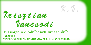 krisztian vancsodi business card